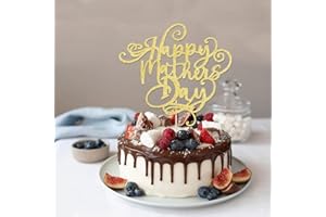 FLORCMET Happy Mother's Day Cake Toppers- I love you Mom Cake Decorations for Happy Mother's Day Theme Women Birthday Party Supplies