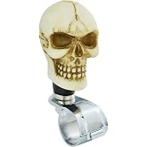 Temzzer Steering Wheel Spinner Skull Funny Power Handle Suicide Knob for Most Manual Automatic Transmission Tractors (Beige)