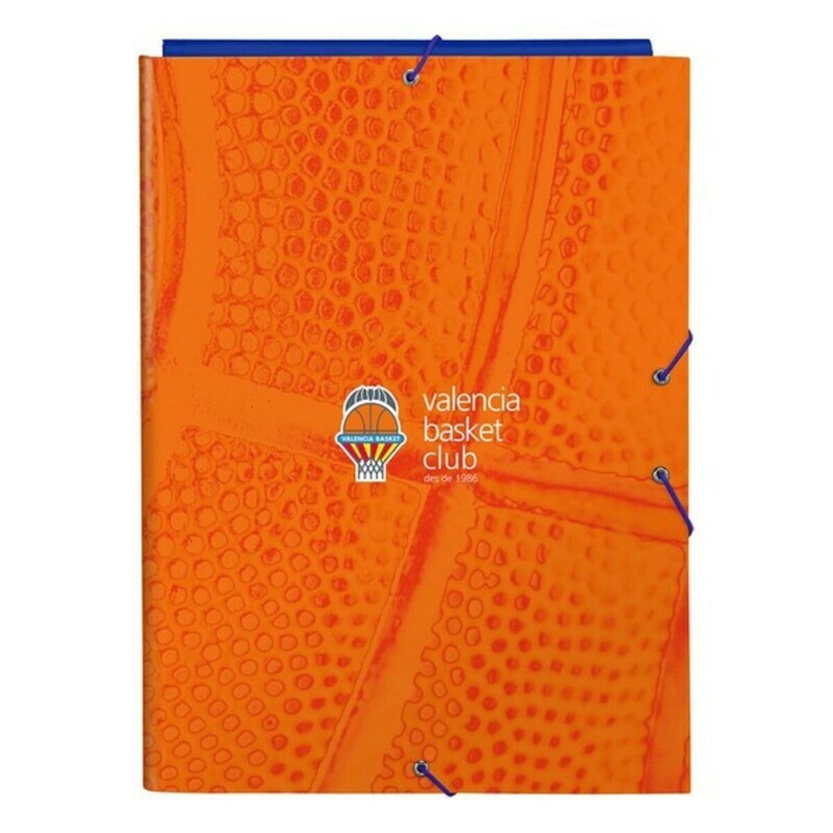 Safta- Valencia Basket Folio Folder with 3 Flaps, Blue/Orange, 260 x 25 x 335 mm (512084068)