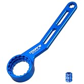 KIEVODE 6-in-1 Bike Bottom Bracket Tool for 12/16-Notch 39/41/44/46/49mm | External Cups Lockring and Crank Arm Cap Install Removal - Wrench for Shimano, SRAM, FSA, Rotor, Chris King, Truvativ GXP Etc