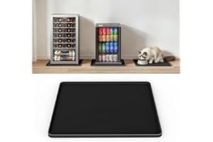 NAMTSO Mini Fridge Mat Silicone Tray - 19.7"x19.7" Cat Food Mat with Raised Edges, Soft Non-Slip Rubber Mat, Waterproof Count
