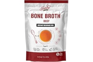 Hearthy Foods Beef Bone Broth Powder, Grass-Fed Hydrolyzed Bovine Bone Broth, Keto and Paleo Friendly Strengthens Immunity, Supports Bone Health, Halal Certified, Non-GMO, 16 oz. 454g