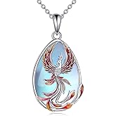 ZPMMPZ Teardrop Necklace 925 Sterling Silver Abalone Shell Pendant Moonstone Jewelry Turquoise Gifts For Women