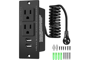 SEKELO in-Drawer Outlet Kit: Organize Your Space with Two AC 15Amp Outlets & USB Ports for Bathroom, Bedroom, Kitchen, UL Listed.