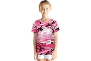 TWCHAS Kids Camo T-Shirt, Lightweight and Breathable Summer Camo T-Shirt for Outdoor Play, Adventure and Everyday Comfort
