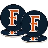 Desert Cactus Cal State Fullerton Circle Ceramic Coasters 4 Pack University California Titans CSUF Absorbent Drink Coasters with Cork Backing (Design A)