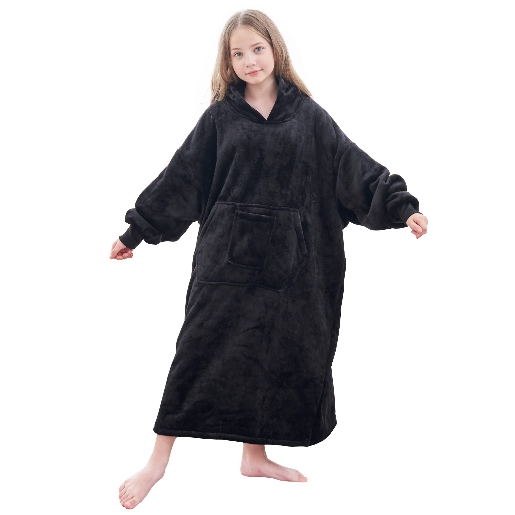 FUSSEDA Oversized Wearable Blanket Sweatshirt,Super Thick Warm Fleece Sherpa Cozy Blanket Hoodie with Pockets&Sleeves for Adult Kids — image 1