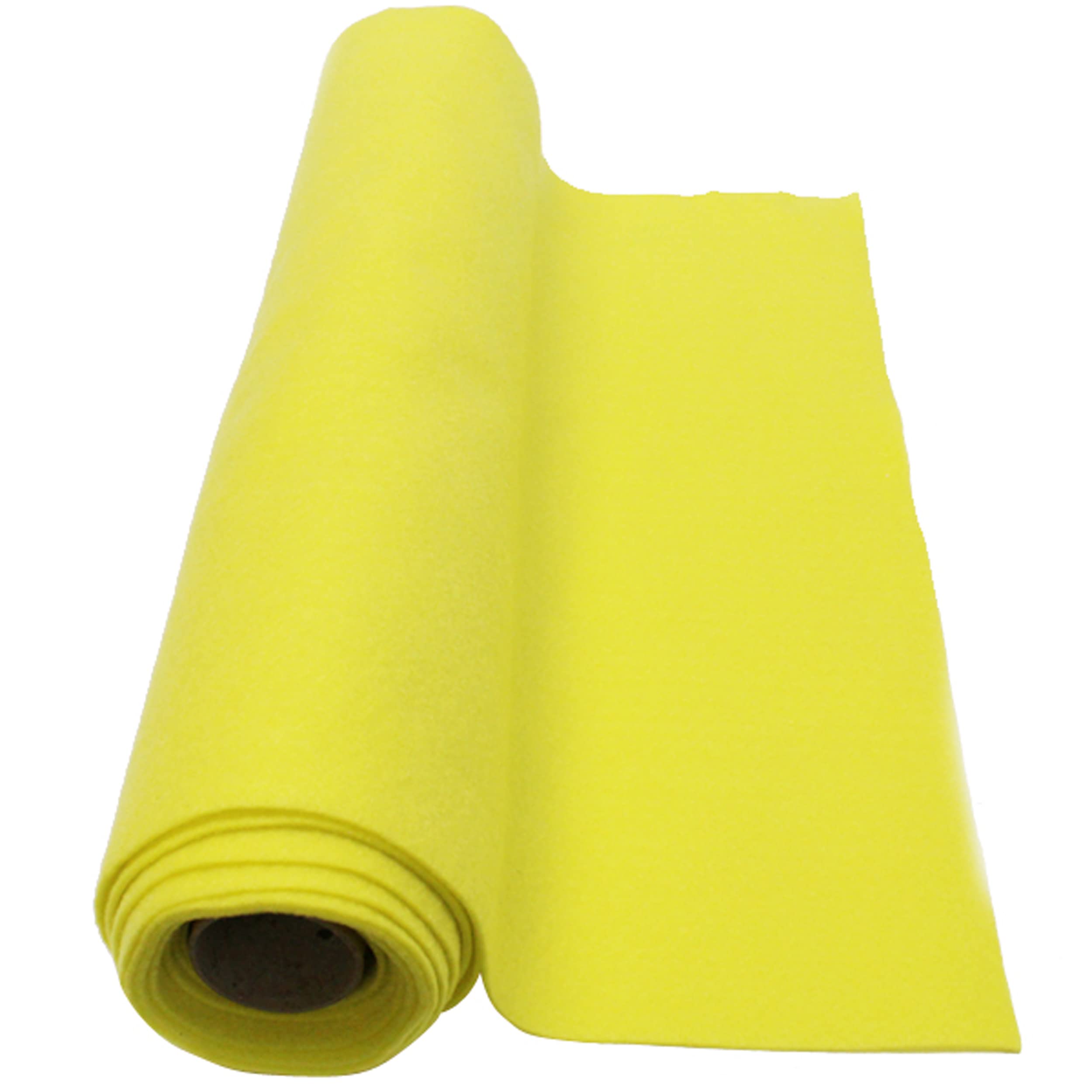 Bright Ideas Felt Roll – Yellow. Sheet Size: 45cm x 2.5m, 1.4mm Soft Polyester Felt Roll. Ideal for Craftwork, Sewing, Patchwork and Arts & Crafts. BI8080.