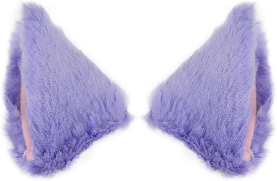 Cat Fox Long Fur Ears Hair Clip Cosplay Costume Kit Fancy Dress Halloween Party