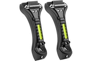 Cleverool Car Safety Hammer Window Breaker, 2-in-1 Emergency Escape Tool with Seat Belt Cutter for Women, 2 Pack Perfect Black Safety Escape Hammer for Car, Family
