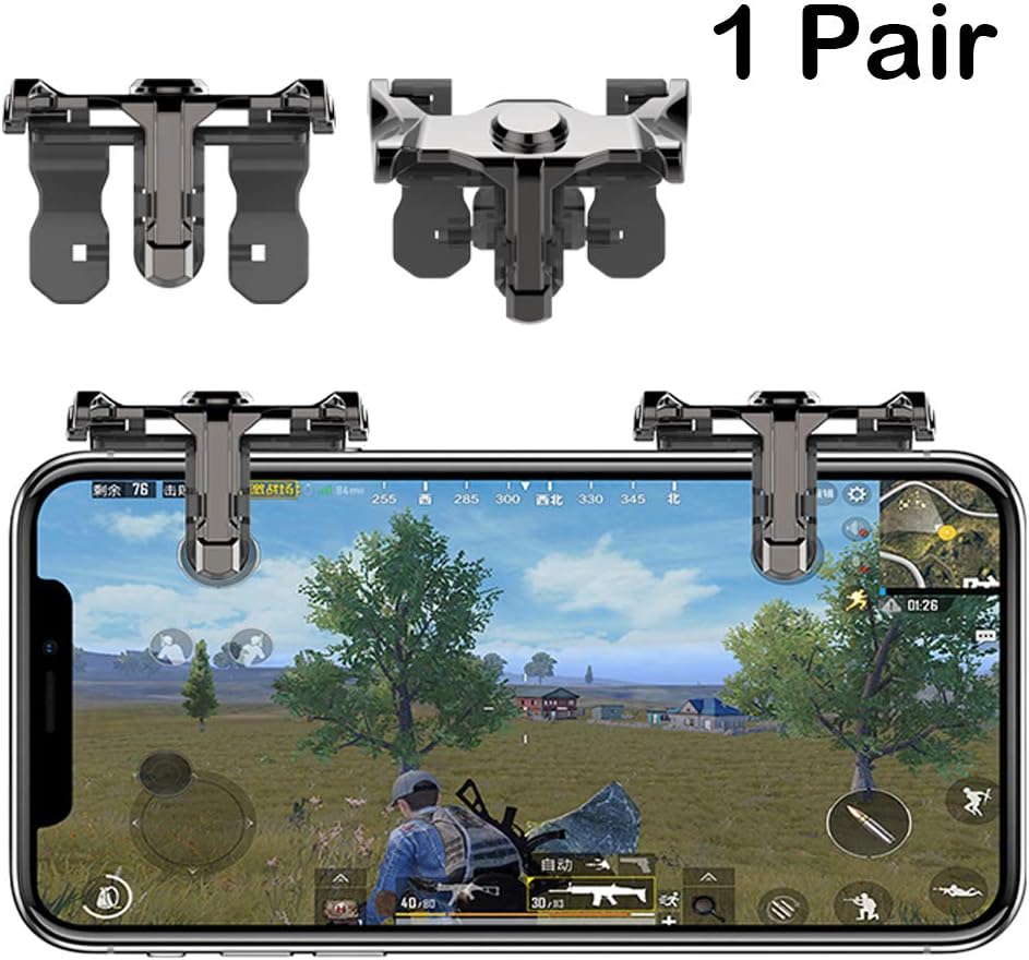 Mobile Game Controller, 1 Pair Cell Phone Game Controller Sensitive Shoot and Aim Trigger Fire Buttons for PUBG, Fortnite, Rules of Survival, Mobile Game Joystick for Android iOS
