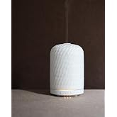 Ceramic Essential Oil Diffuser, Aromatherapy Diffuser for Home, Office | 2.4MHz Ultrasonic Pulse/Continuous Mist, 3 Light Modes, Timer, Sleep Helper, Waterless Auto-Off, Silent, USB, Ideal Gift