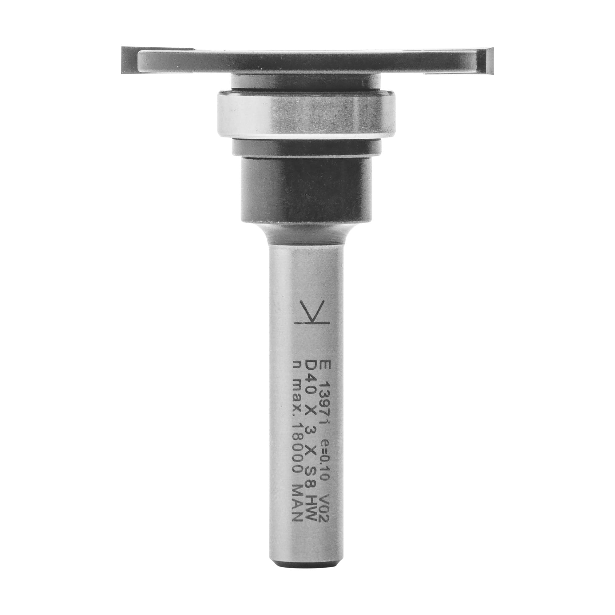 ENT 13971 Slotting Cutter TC Shank (S) 8 mm, Diameter (D) 40 mm, NL 3 mm, ØKL 19 mm, T 10,5 mm, GL 54 mm, Mounted on Arbor with Ball Bearing 19 mm