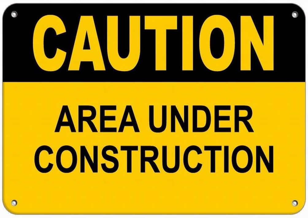 Amazon Com Lomall Safety Sign 8x12 Danger Sign Caution Area Under Construction Construction Sign Warning Caution Tin Signs Metal Outdoor Street Road Decor Home Kitchen