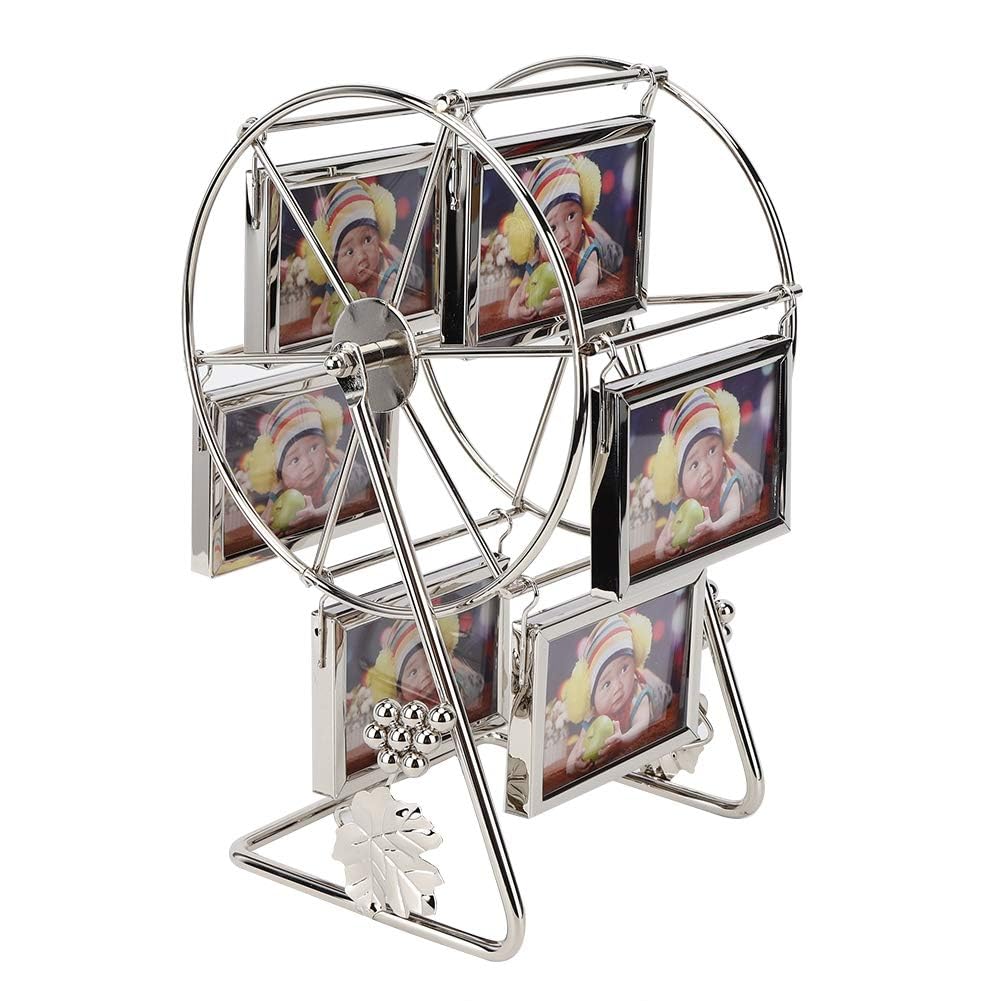 Photo Frame, Unique Rotating Wheel Rack Photo Picture Frame Personalized Family Photo Frame Shows Wedding Photography Studio Home Decoration