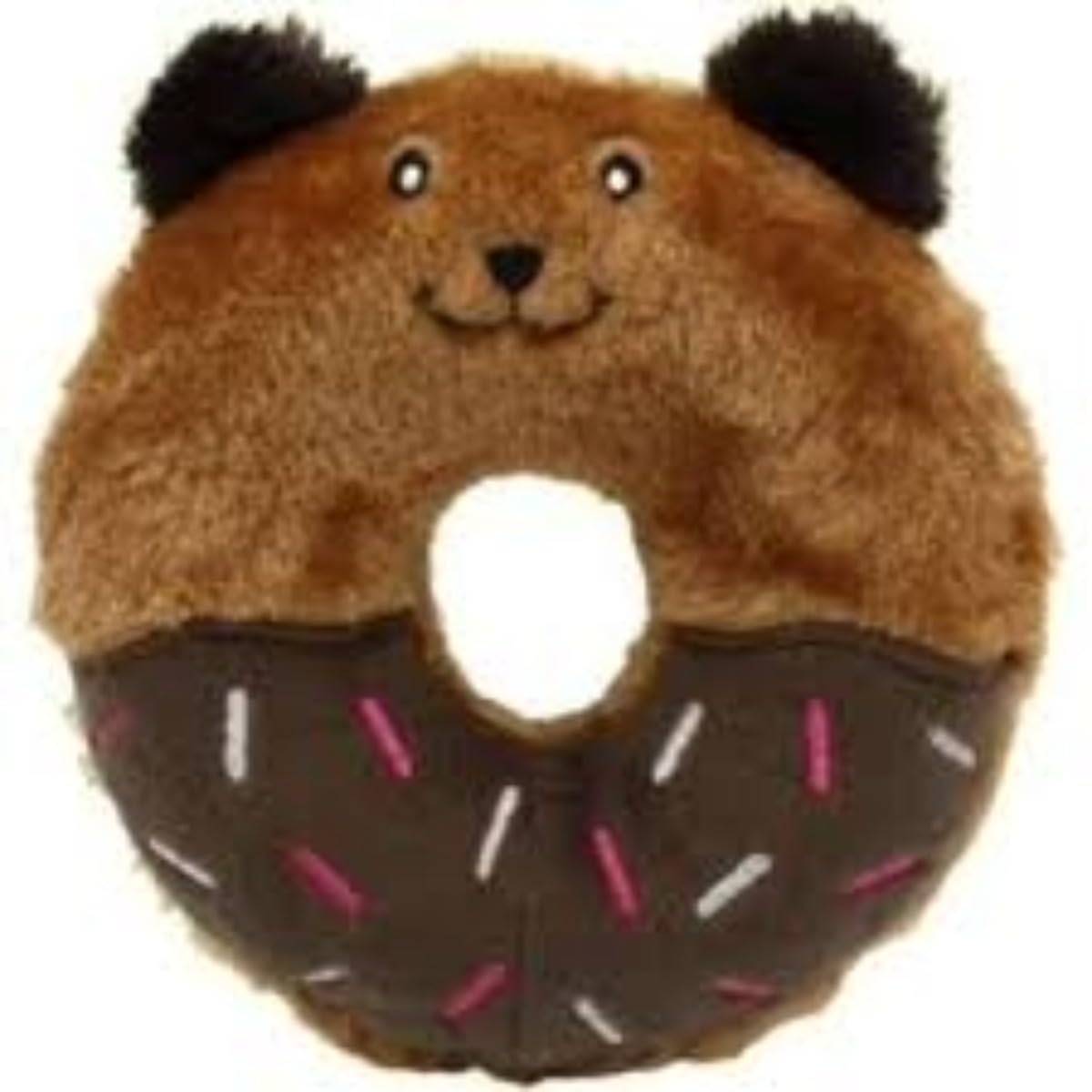 ZippyPaws Donutz Buddies Interactive Pet Toys - Donut Dog Hide and Seek Toy, Puppy Toys, Colorful Squeaky Dog Toys, Bear, original, (ZP1032)