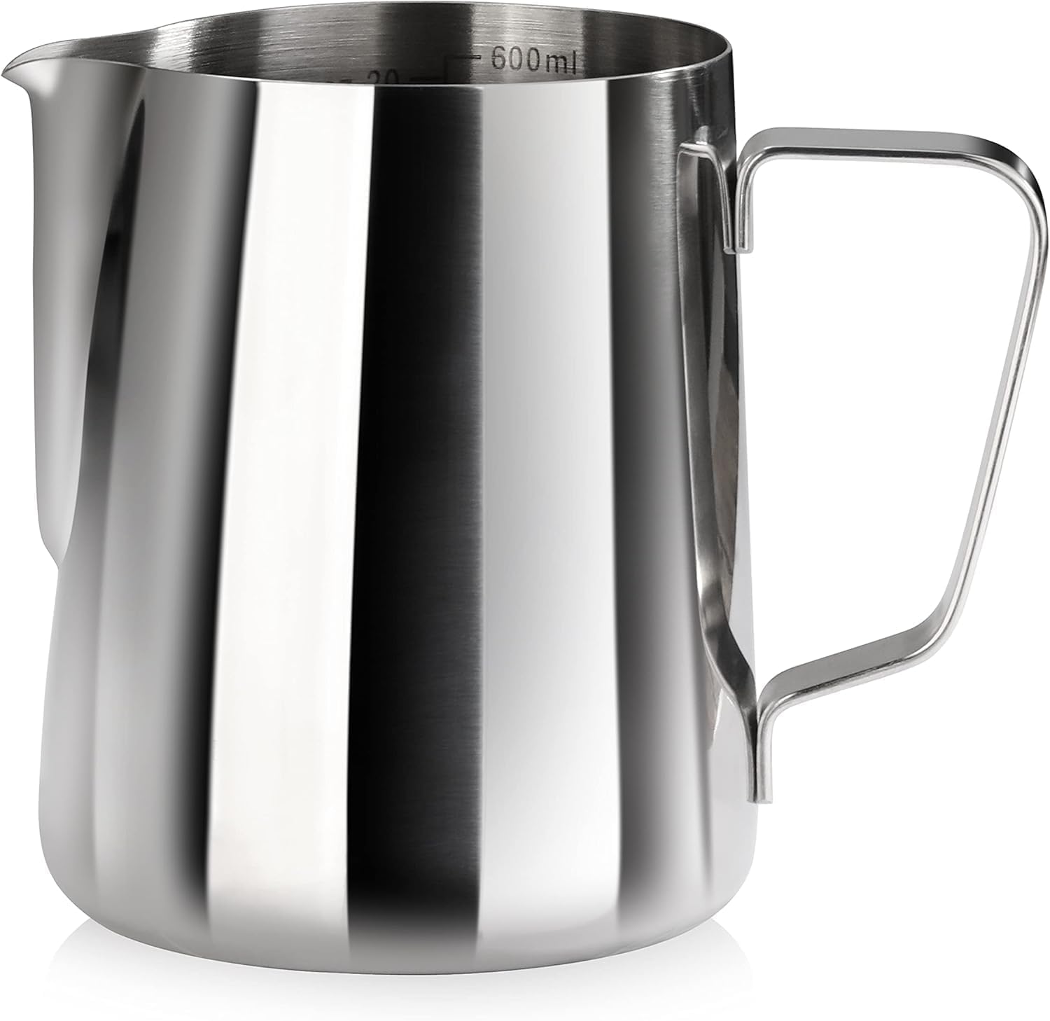 New Star Foodservice 28812 Commercial Grade Stainless Steel 18/8 Frothing Pitcher, 20 oz, Silver