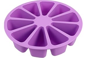 Beaupretty Triangle Cake Mold Silicone 10-Cavity 10.82 Inch Non-Stick Bakeware for Muffin and Pudding Baking