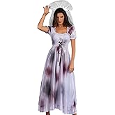 YTWS Zombie Bloody Bride Costume for Women Corpse Dress Halloween Cosplay Party