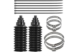 LHDOS 2PCS Universal Silicone Rack and Pinion Tie Rod Boots, Dustproof Steering Rack Boot with Locking C-Clamps and Bellow Cable Ties, Gaiter Pinion Boots Car Steering Gear Ball Cage Kit