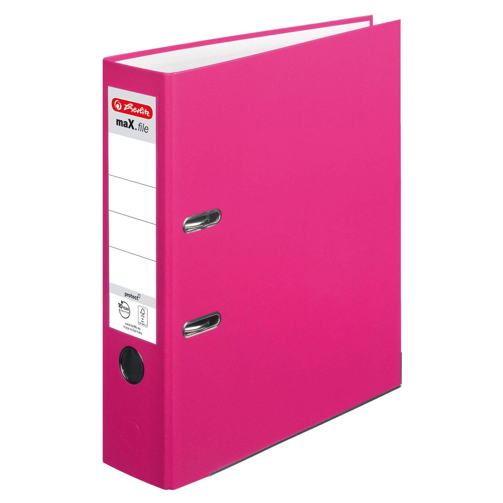 Herlitz 5480306 Lever Arch File A4 8 cm Pink