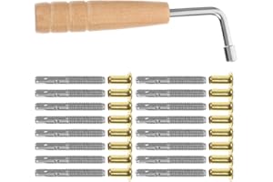 Milisten Lyre Harp String Tuning Pin Set with L-Shaped Wrench Professional Replacement Pins for Lyre Harp and Autoharp Access