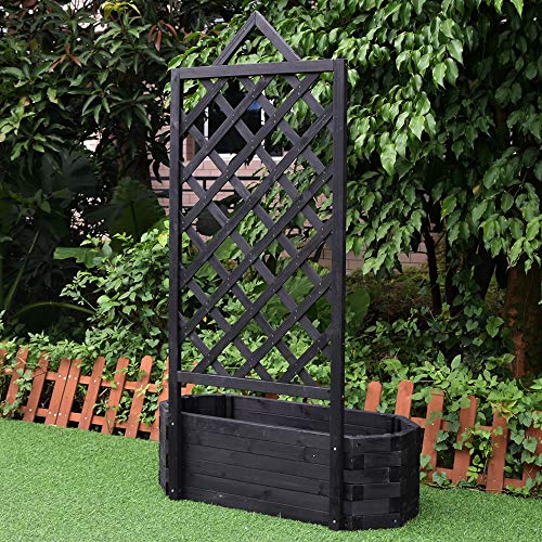 Melko Rankgitter mit Pflanzkasten 150 cm hoch Blumenkasten mit Rankhilfe aus Holz für Kletterplfanzen – Bild 7