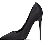 Elisabet Tang High Heels Womens Pointed Toe Heels Satin Pumps Stiletto Bridal Party Dress Evening Wedding Shoes for Woman