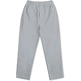 CUNYI Boys Linen Pants Lightweight Breathable Beach Pants Pull-on Casual Outfits with Elastic Waist