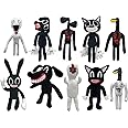 POPRORE Siren Head Family Portrait Set - 10 PCS Plush Toys - Siren Head, Dog, Cat (Black)