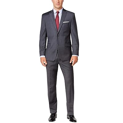 Michael Kors Men's Classic-Fit Grey Grid Suit with Jordan Ubuy