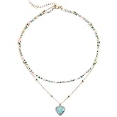 Da Piao Liang Handmade Multilayered Colorful Seed Beads Choker Necklace – Boho Starfish Creative Beach Jewelry for Women – Summer Necklace