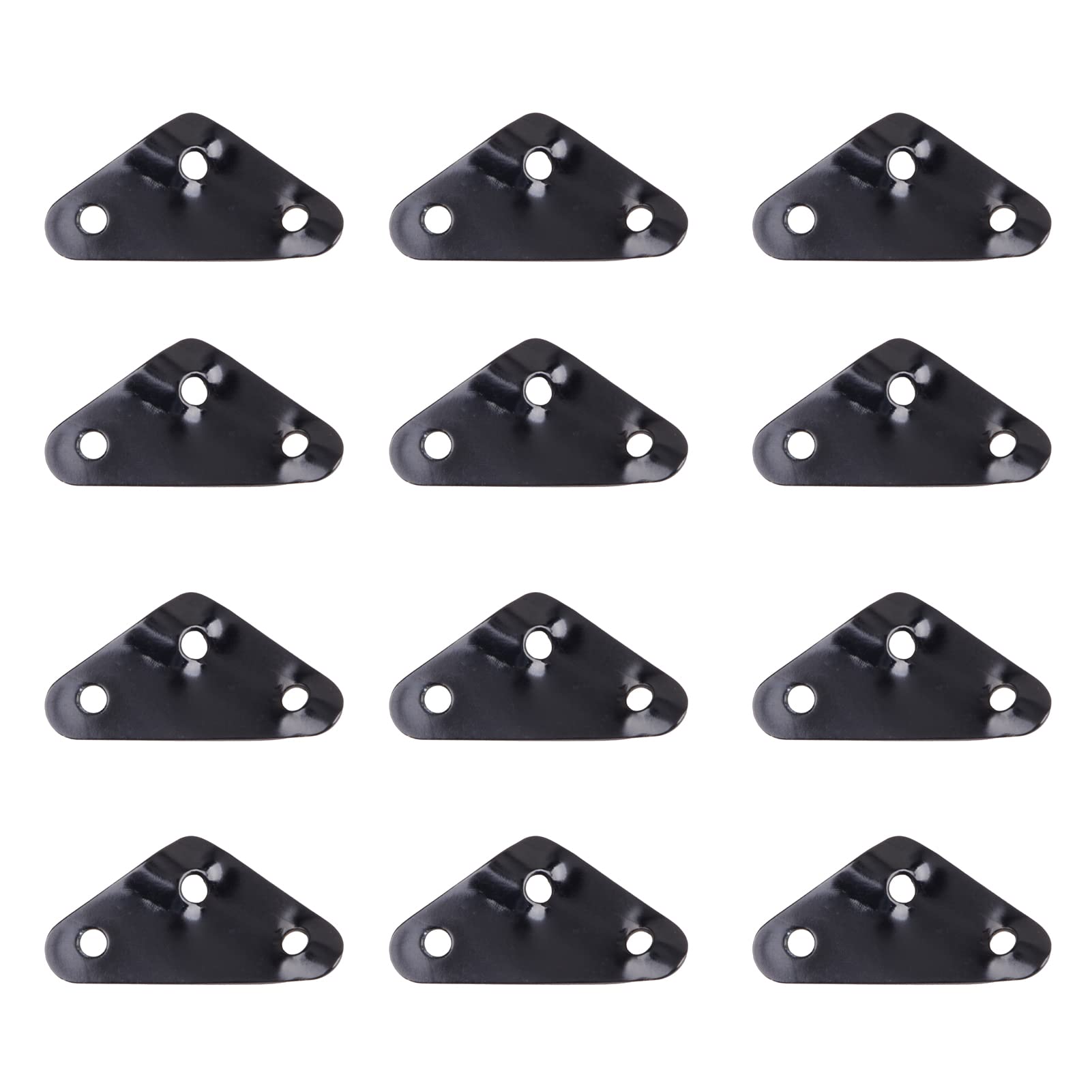 Azarxis Aluminum Guyline Tensioner Guy Rope Adjuster Wind Cord Buckle 12 Pack Lightweight for Camping Hiking Backpacking Picnic Outdoor Tent Accessory (Triangle Shape (Black) - 12 Pack)