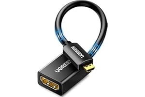 UGREEN Micro HDMI to HDMI Adapter, Male to Female Cable HDMI 2.0 4K@60Hz HDR 3D Dolby 18Gbps High Speed Compatible with Raspberry Pi 5/Pi 4//Pi 500 GoPro Hero 7 6/Retroid Pocket 3+, 0.6FT