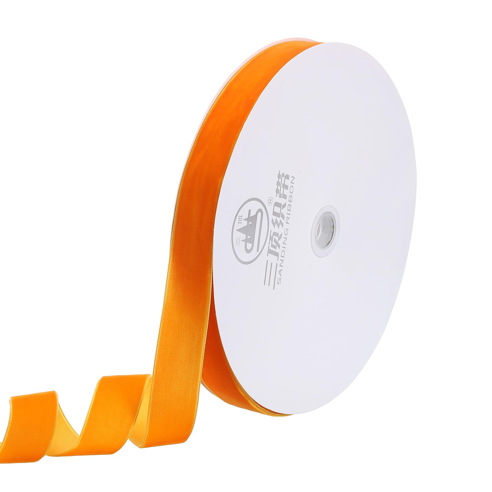PATIKIL Velvet Ribbon 1 Inch 25 Yard, 1 Roll Polyester Single Face Spool for Gift Wrapping Wedding Flower Bouquet Bow Handmade Craft Decoration, Orange