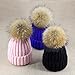 Dikoaina Womens Girls Winter Fur Hat Large Faux Fur Pom Pom Slouchy Beanie Hats