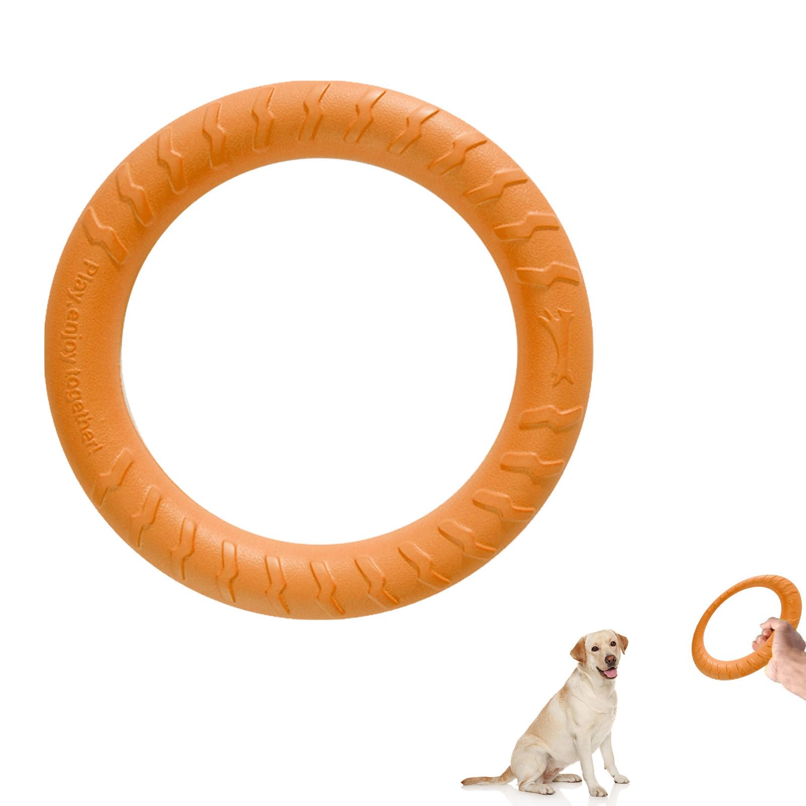 QEEROYO Dog Fitness Ring, Interactive Floating Dog Toy, Durable Throwing Disc for Small, Medium, Large Dogs
