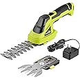 SnapFresh Cordless Grass Shear Bush Trimmer, 2 in 1 Handheld Hedge Trimmer, 7.2V Electric Grass Trimmers, Lightweight Shrubbery Trimmers Battery & Charger Included, Shrub Trimmer for Garden(Green)