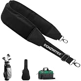 DONZWIYES Golf Bag Shoulder Strap Upgraded Single Padded Adjustable Straps Universal Replacement(All in Black,1 Pack)