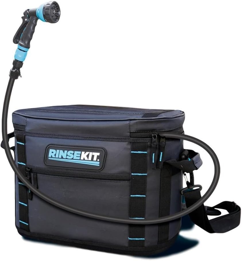 RinseKit Unisex Lux tragbare Dusche, Schwarz/Blau, Einheitsgröße