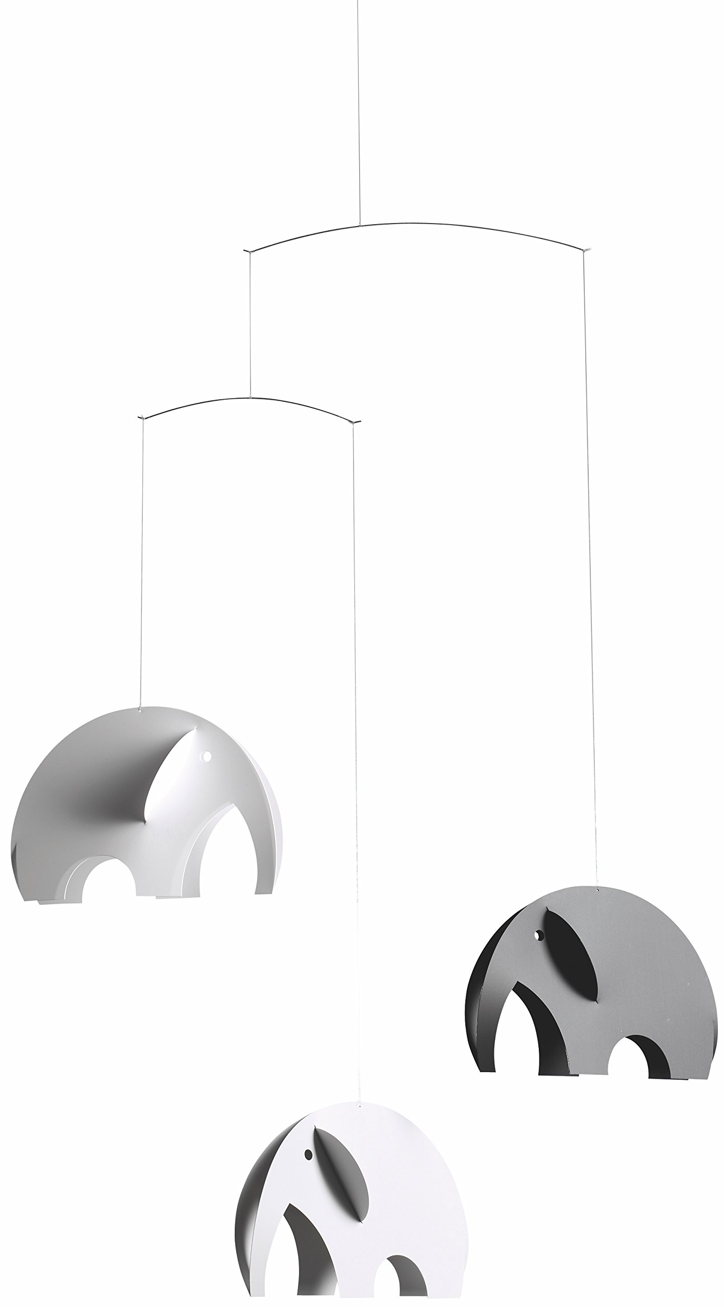 Flensted Mobiles Olephants Black, White and Grey 3D Mobile