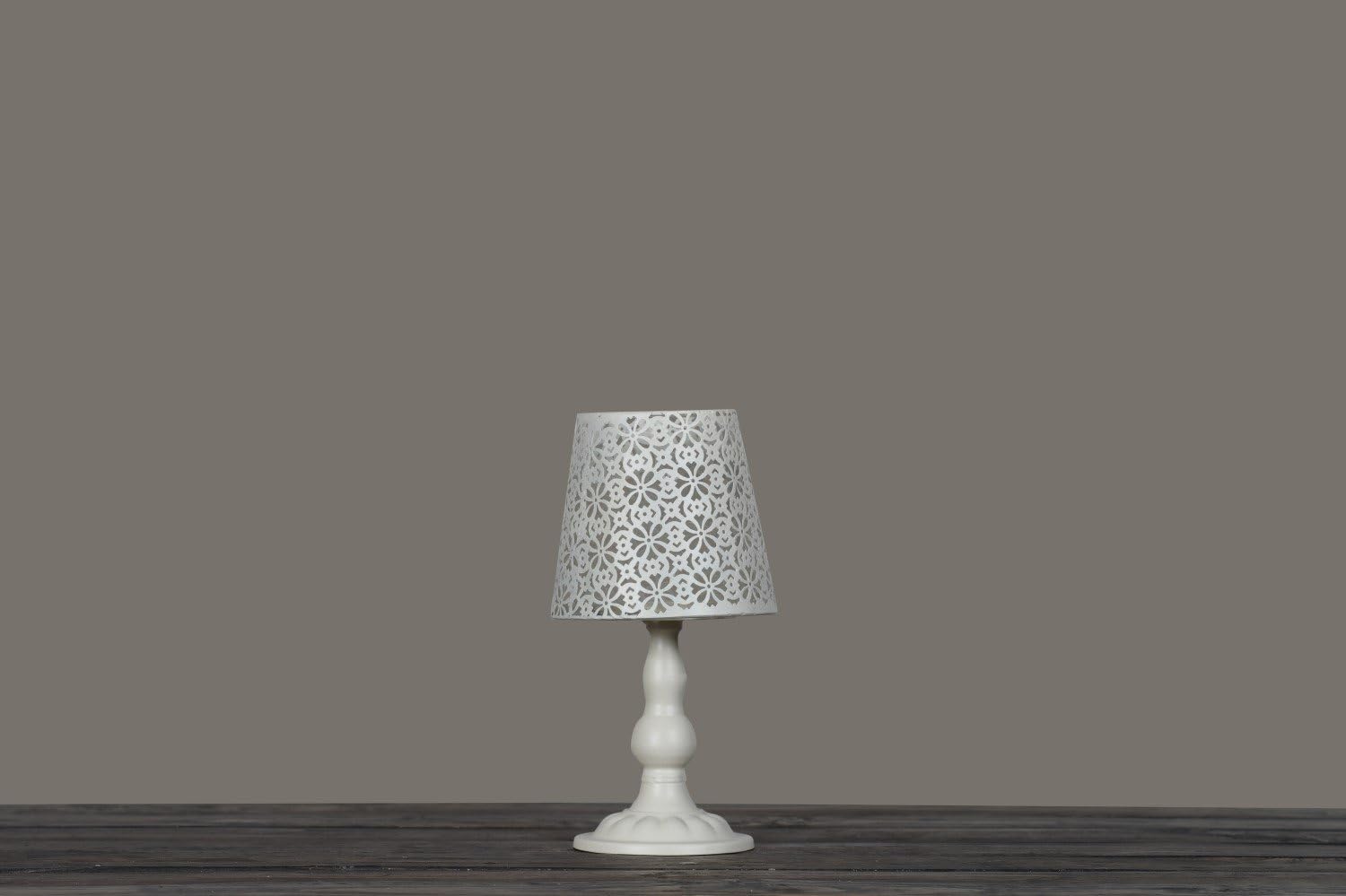 OddCroft| Lampshade Metal Tea Light Holder, White, Pillar Candle Holder, 8.5 inches