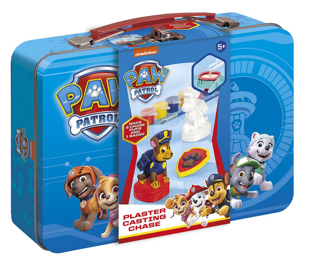 Paw Patrol kit for making plaster figures in a nice gift box, 6 colors, brushes