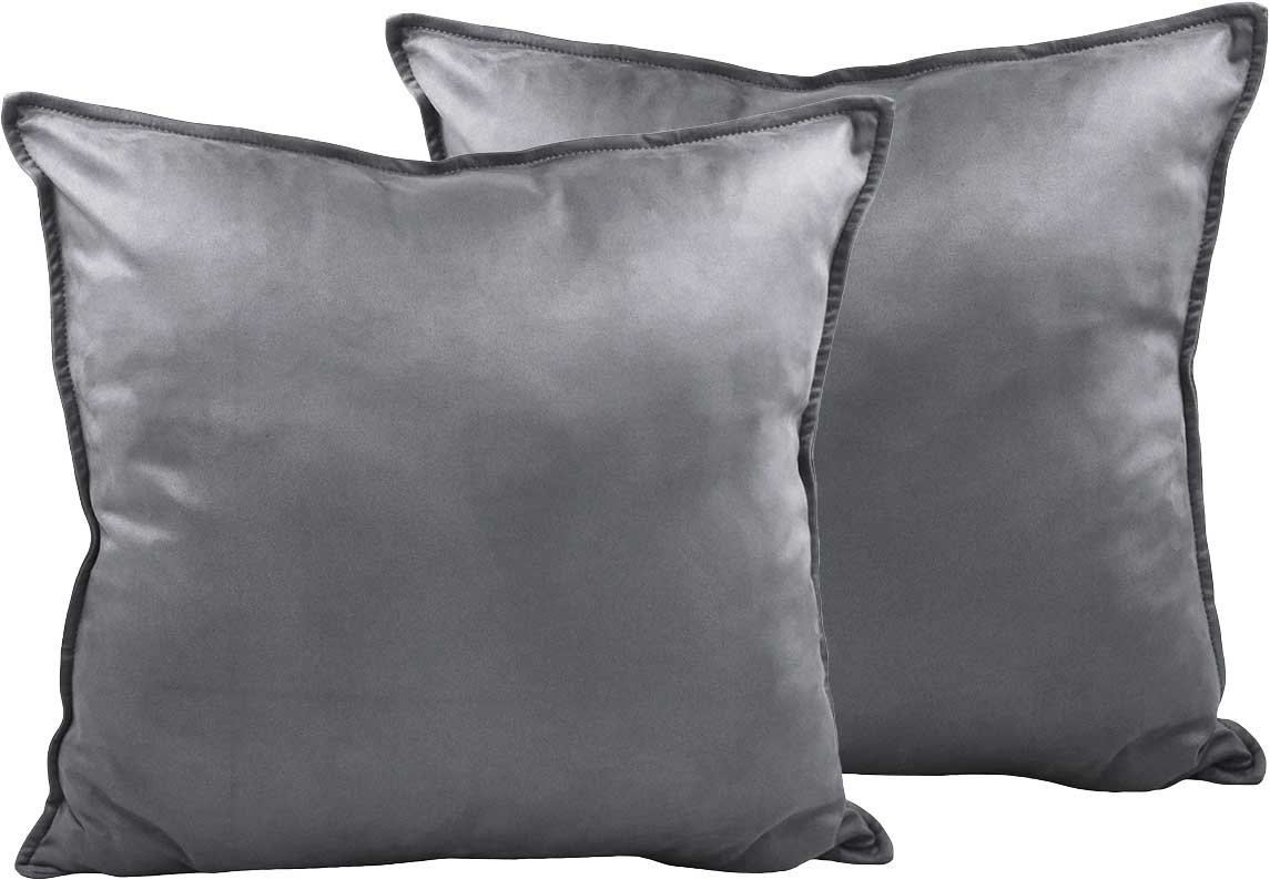 ZEALAX Set of 2 Decorative Throw Pillow Covers Comfortable Cushion Covers Pillowcases for Sofa Couch Home Decor, 18 x 18 inches, Gray