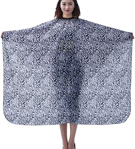 Salon Professional Hair Styling Cape, Colorfulife Hair Cutting Coloring Concave-convex Leopard Pattern Waterproof Hairdresser Wai Cloth Barber Gown Hairdressing Wrap,55"x63" B035 (Grey)
