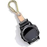 pamovolio Brass Vegetable Tanned Leather Compatible with Garmin watch Bands Fob Fenix8/7/6x/5x/3x/5s 47mm51/43 pro Quick Fit Clip Chain