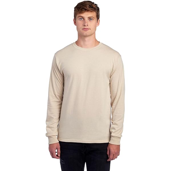 Adult Long-Sleeve Heavyweight Blend T-Shirt (Sandstone) (X-Large