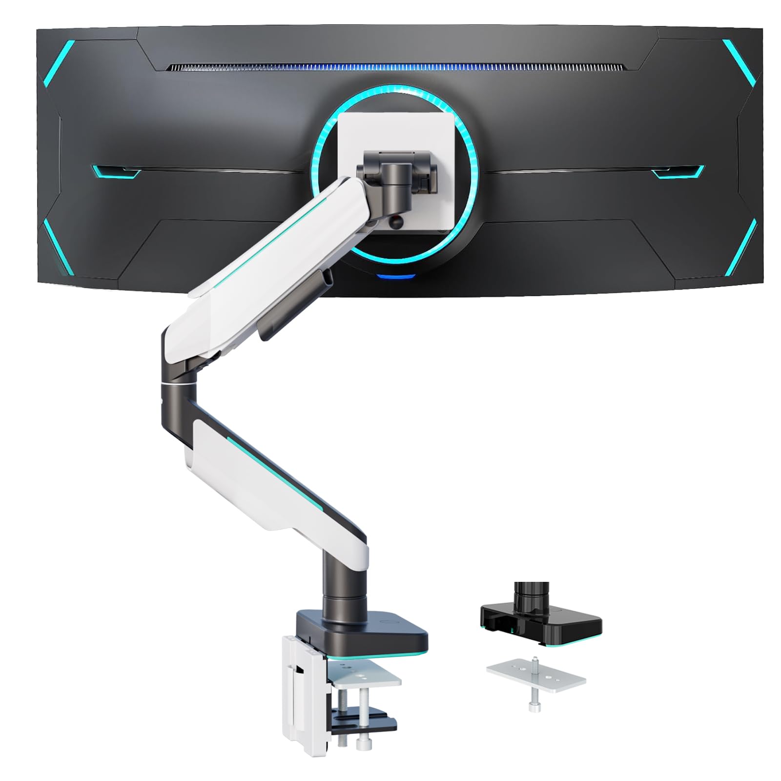 Photo 1 of WALI Heavy Duty Monitor Arm, Gaming Monitor Stand for Screen up to 49 inch, 44 lbs. Aluminum Ultrawide Monitor Mount for Samsung Odyssey G9 and More, Adjustable, Mounting Holes 75 and 100 (GAM001XL)