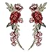 OPount 2 Pieces Embroidery Lace Flower Sew On Patch Badge Embroidered Floral Collar Bust Dress Bag Applique