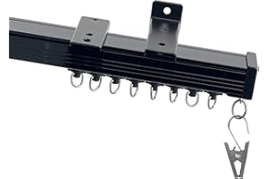 LUMINBARRIER Curtain Track Heavy Duty Ceiling Wall Mount Sliding Curtain Track Rail Rod System with Rollers Clips Hooks Room Divider Privacy Partition Separator